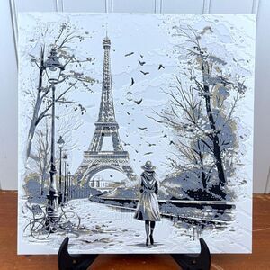 Eiffel Tower In Paris Wall Art, Woman in Paris, Parisian Charm